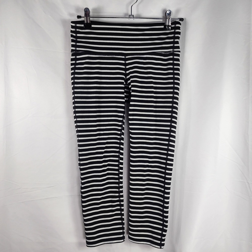 Athleta Womens Pants‎ Striped Cropped High Rise Straight Leg Stretch Lounge S